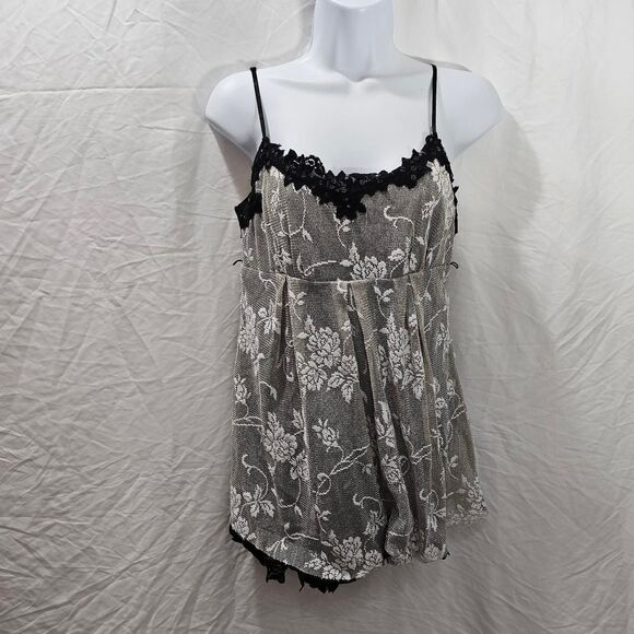 Guess whimsigoth fairy shimmer floral lace trim babydoll vintage y2k top - Picture 3 of 4